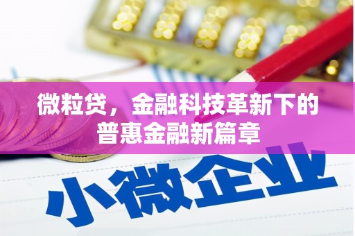 五股微粒贷，金融科技革新下的普惠金融新篇章