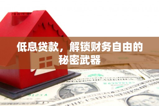 五股低息贷款，解锁财务自由的秘密武器