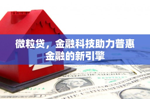 五股微粒贷，金融科技助力普惠金融的新引擎