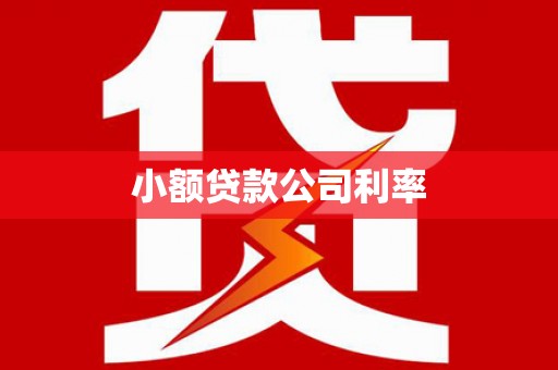 五股小额贷款公司利率