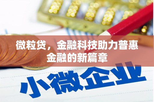 五股微粒贷，金融科技助力普惠金融的新篇章